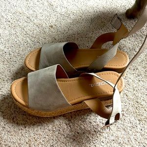 Grey Wedge Sandals